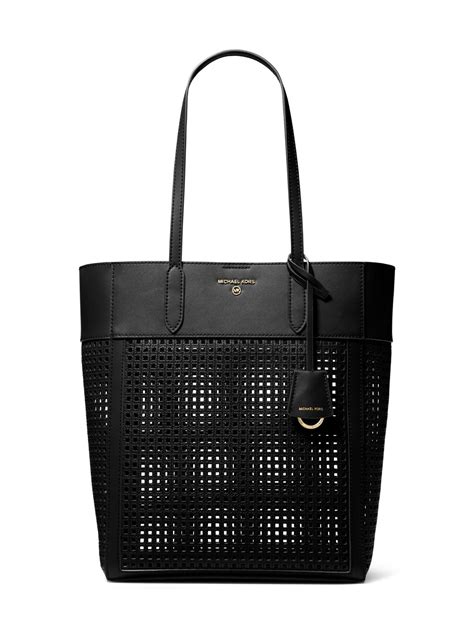 michael michael kors sinclair large perforated leather tote bag|Michael Kors transparent bags.